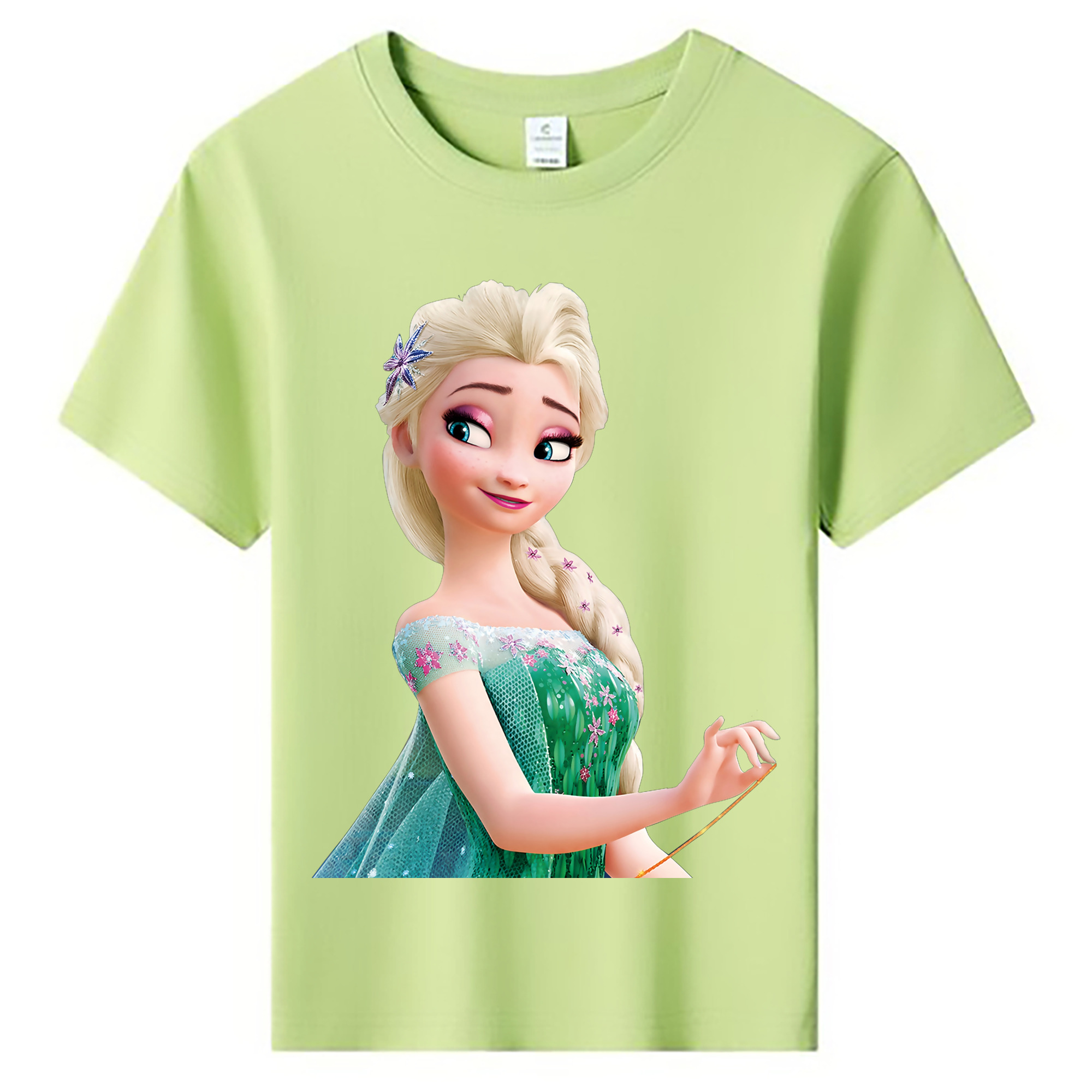 （画像用） アナと雪の女王 アンナ エルサ Frozen Anna Elsa 綿100％キッズTシャツ（フロントプリント）